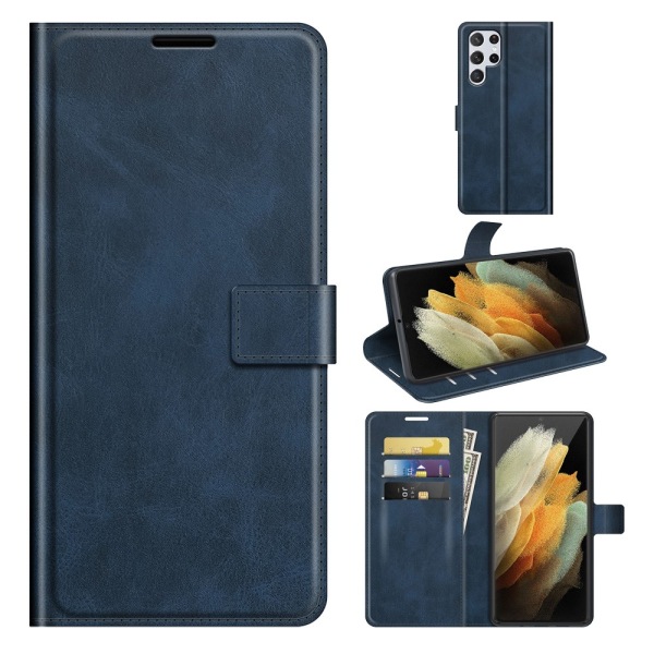 Leather Wallet Samsung Galaxy S22 Ultra Blue