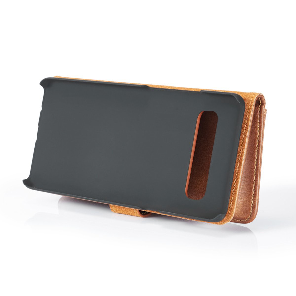DG.MING 2-in-1 Magnet Plånbok Samsung Galaxy S10 Cognac