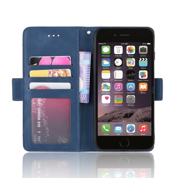 Monikäyttöinen lompakkokotelo iPhone 7/8 Plus - Sininen