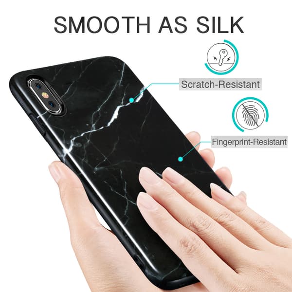 ESR Slim Soft Skal iPhone XS Max Marmor Svart