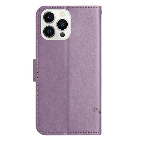 Läderfodral Fjärilar iPhone 16 Pro Max Lila