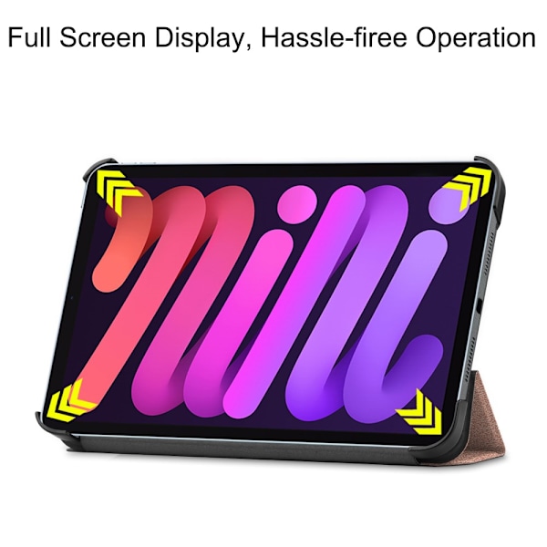 iPad Mini 7. sukupolvi (2024) Kotelo Tri-fold Vaaleanpunainen