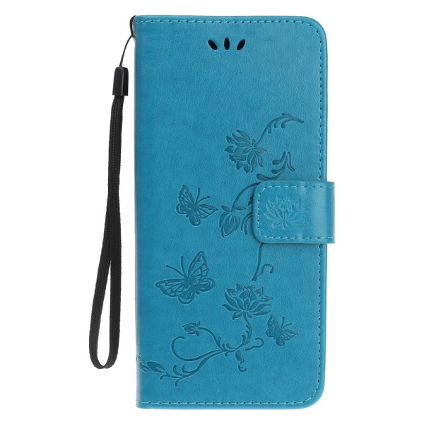 Läderfodral Fjärilar iPhone 11 Blå