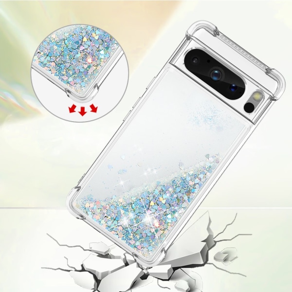 Glitter Bling TPU-kuori Google Pixel 8 Prolle, hopea