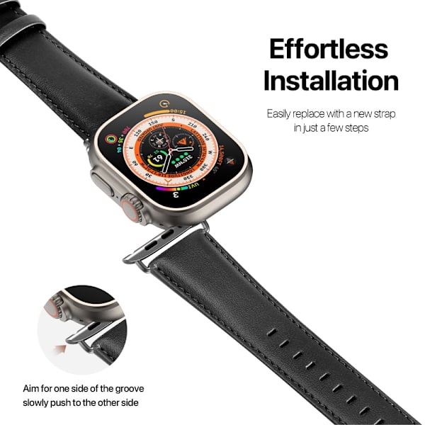 Dux Ducis Læderarmbånd Apple Watch Series 10 42mm Sort