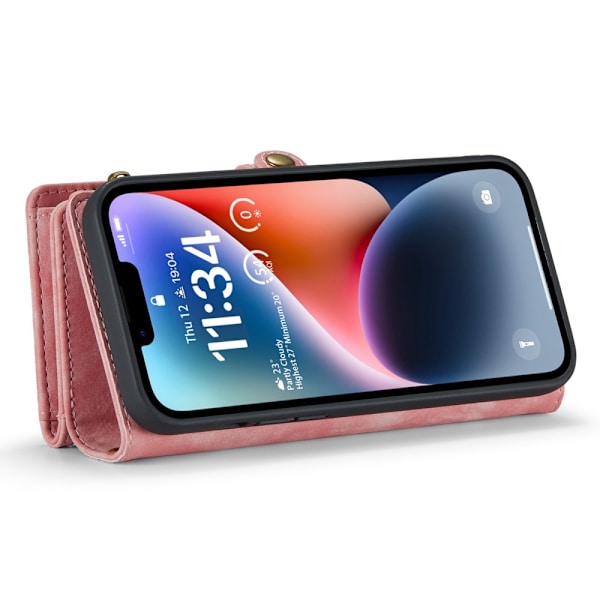 CaseMe Multi-Slot 2 i 1 Pungetui iPhone 14 Rosa