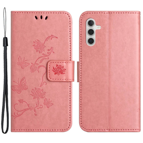 Læderetui Sommerfugle Samsung Galaxy A14 Rosa