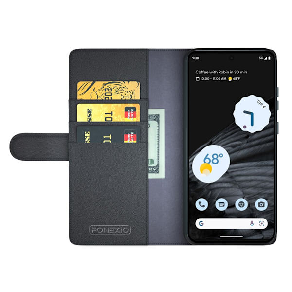 Äkta Läderfodral Google Pixel 7 Svart