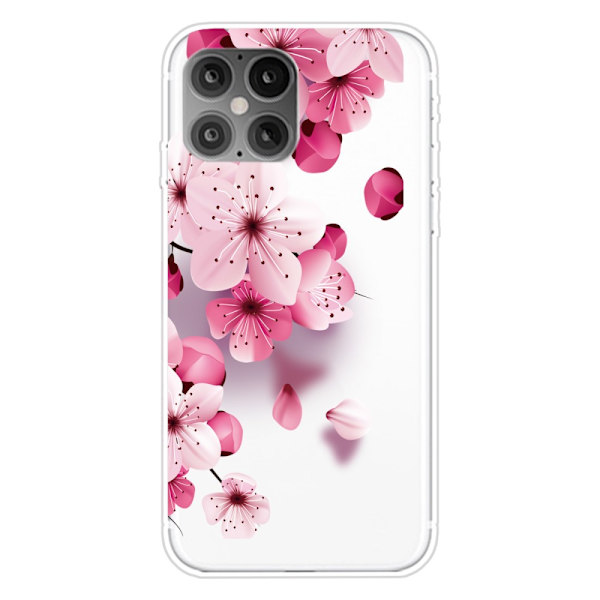 Soft TPU Skal Blommor iPhone 12 Pro Max Rosa