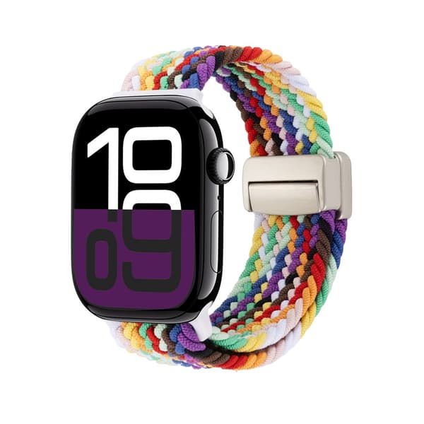 Elastiskt Vävd Nylonarmband Apple Watch Ultra 49mm Regnbåge