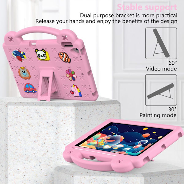 Stöttåligt EVA Skal iPad 10.2 9th Gen (2021) Kickstand Rosa