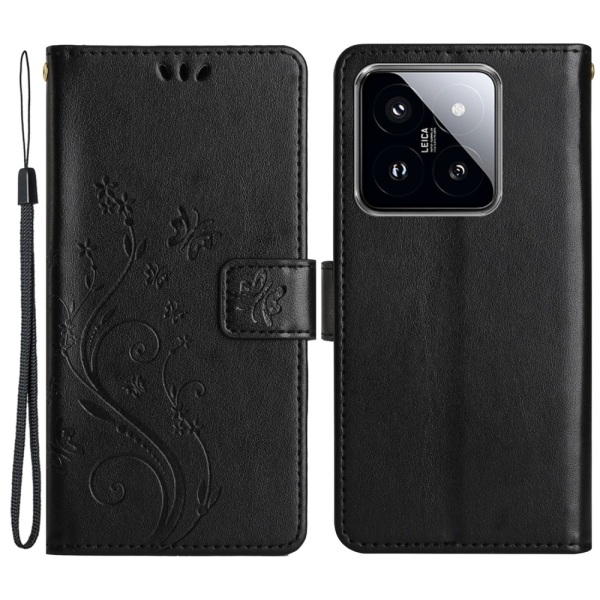 Læderetui Sommerfugle Xiaomi 14 Sort