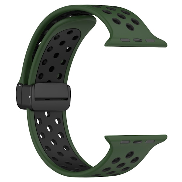 Silikonarmbånd Sport Apple Watch Series 10 46mm Grøn/Sort