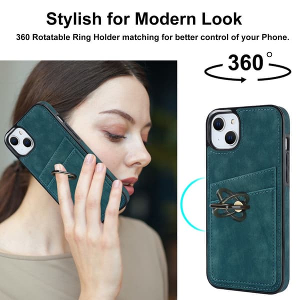iPhone 14 Korttilallinen Kuori Rengas Vihreä