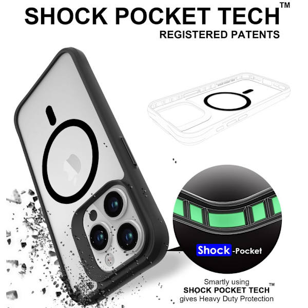 Magnetisk MagSafe Skal iPhone 16 Pro Sort