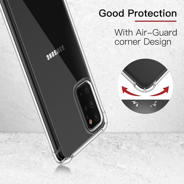 LEEU DESIGN Air TPU -kuori Samsung Galaxy S20 Plus - läpinäkyvä