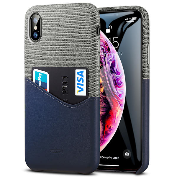 ESR Metro Wallet Läderfodral iPhone XS Max Grå & Blå
