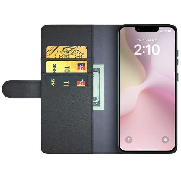 Äkta Läderfodral iPhone 16e Svart