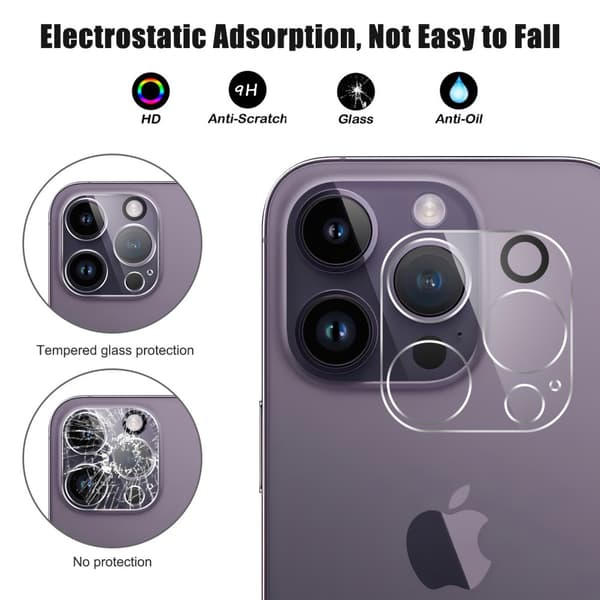 Linsebeskyttelse iPhone 15 Pro Hærdet Glas