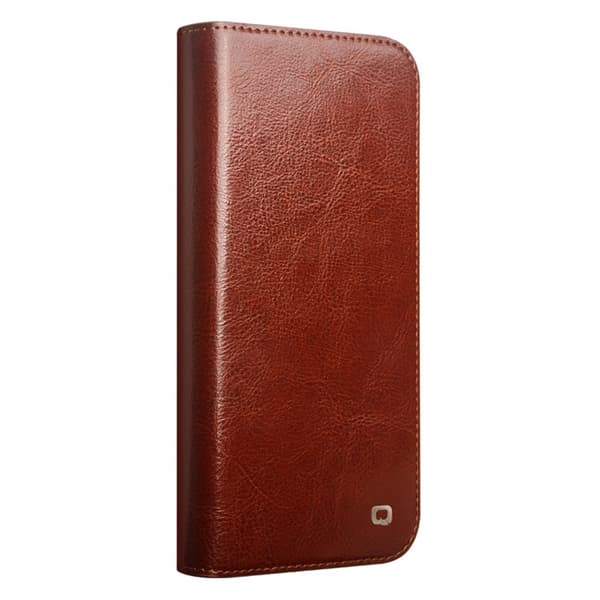 Qialino Plånboksfodral Läder iPhone 16 Pro Max Brun