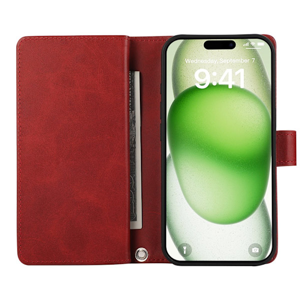 Plånboksfodral Multi-Slot iPhone 16 Röd