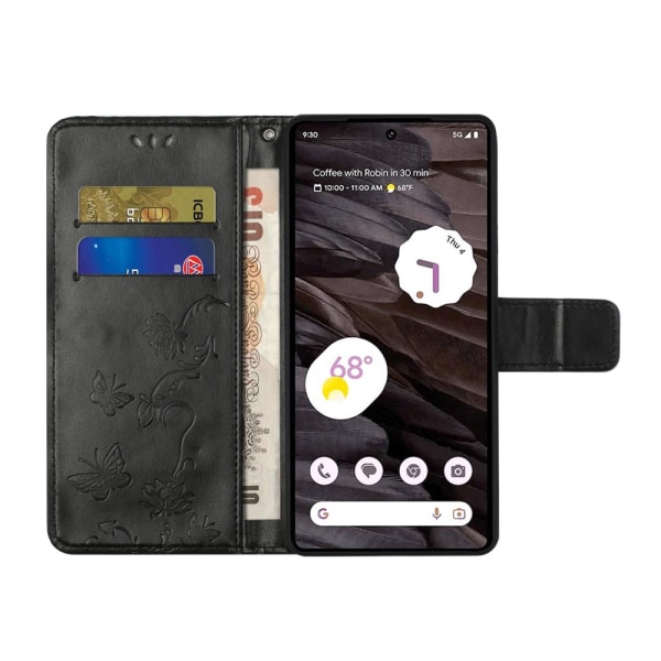 Läderfodral Fjärilar Google Pixel 8a Svart
