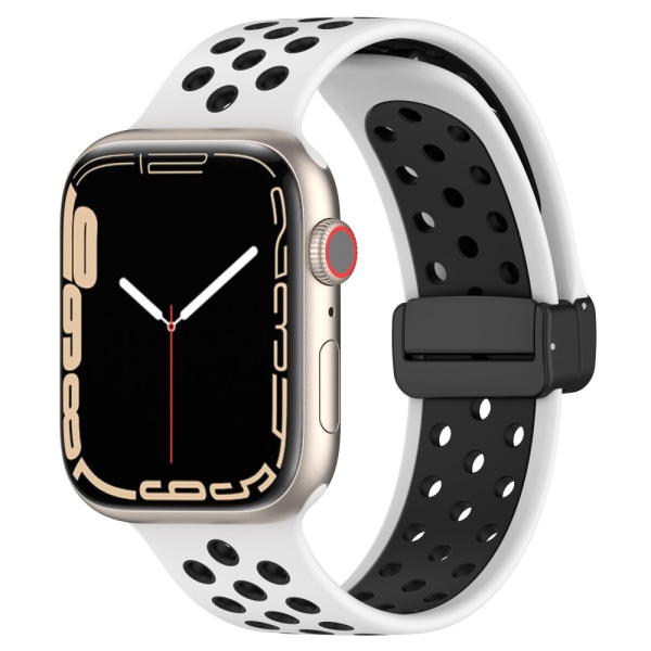 Silikoniranneke Sport Apple Watch 38/40/41 mm valkoinen/musta