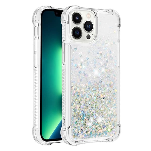 Glitter Bling TPU Skal iPhone 15 Pro Max Silver