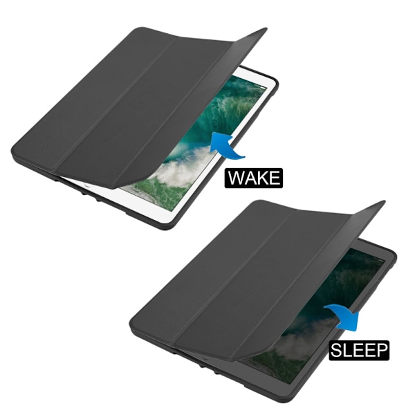 iPad 9.7 5. sukupolven (2017) kotelo Tri-Fold kynätelineellä Musta