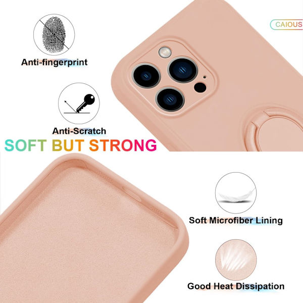 iPhone 16 Pro Max Skal Med Ringhållare Rosa