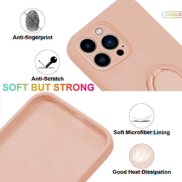 iPhone 16 Pro Max Skal Med Ringholder Rosa