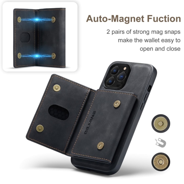DG.MING 2 i 1 Magnetic Card Slot Case iPhone 14 Pro Max Sort