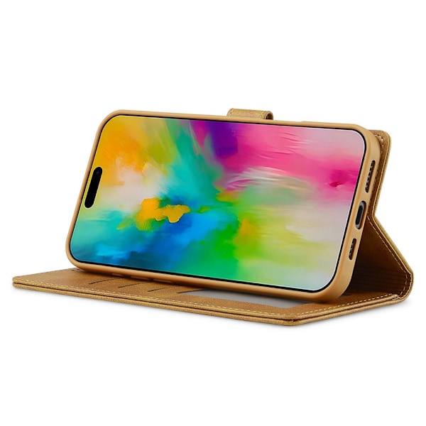 LC.IMEEKE Lompakkokotelo iPhone 16 Cognac