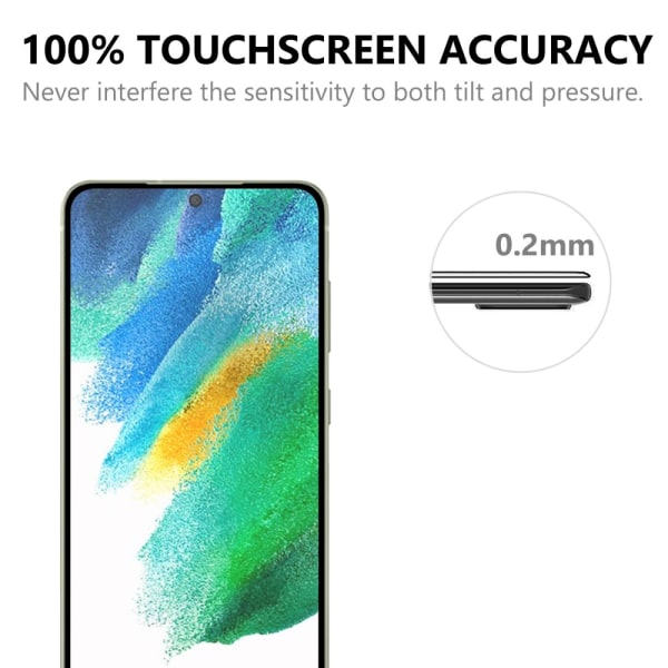 Heltäckande Skärmskydd Galaxy S21 FE Härdat Glas Svart