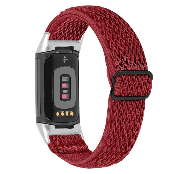 Vävd Nylonarmband Fitbit Charge 5 Röd