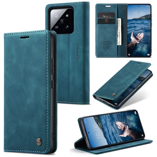 CaseMe Slim Plånboksfodral Xiaomi 14 Pro Blå
