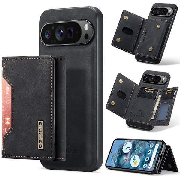 DG.MING Magnetisk Kortlomme Etui Google Pixel 9 Pro XL Sort