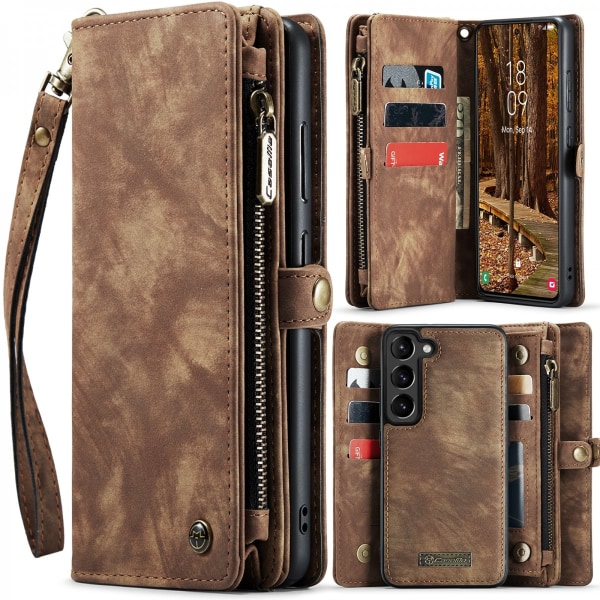 CaseMe Multi-Slot 2 i 1 Wallet Case Galaxy S23 Brun