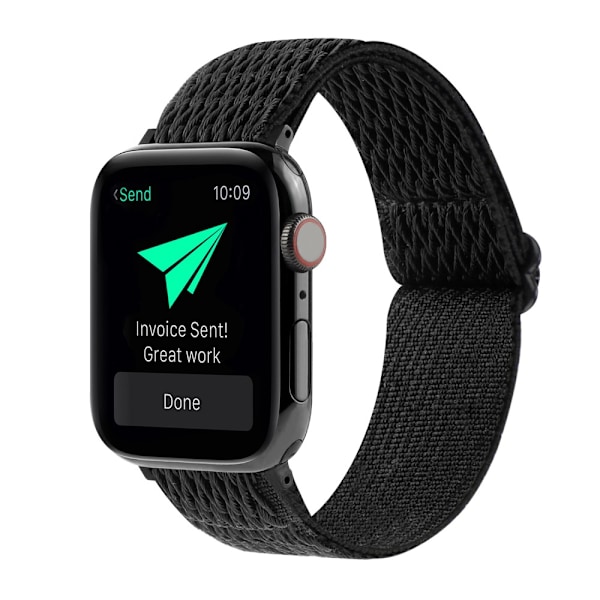 Vævet Nylonarmbånd Apple Watch Series 10 46mm Sort