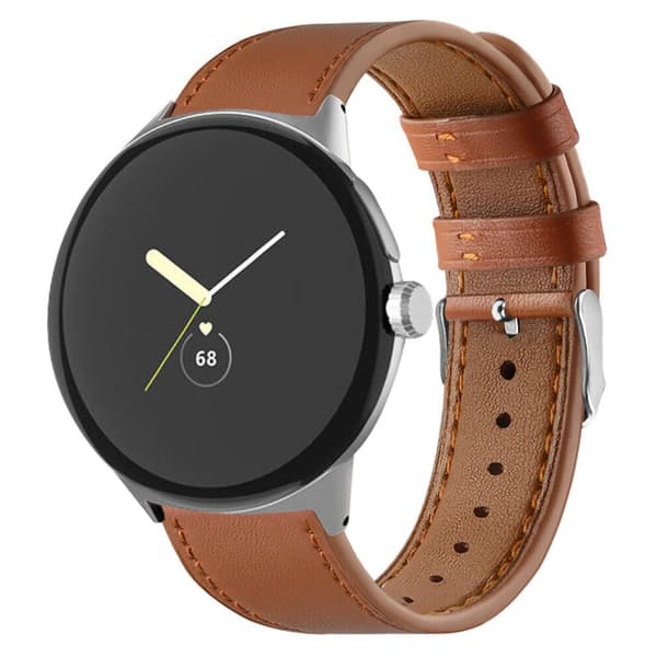 Äkta Läderarmband Google Pixel Watch 4 41mm Brun