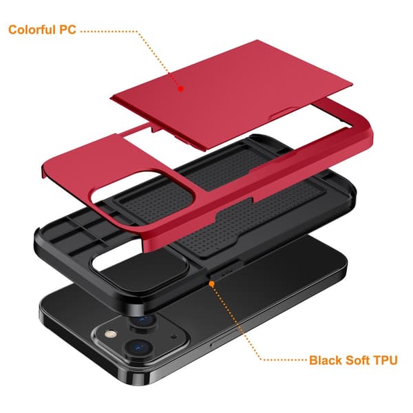 Skal Kortfack iPhone 15 Röd