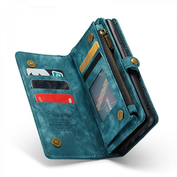 CaseMe Multi-Slot 2 i 1 Plånboksfodral Galaxy A14 Sininen