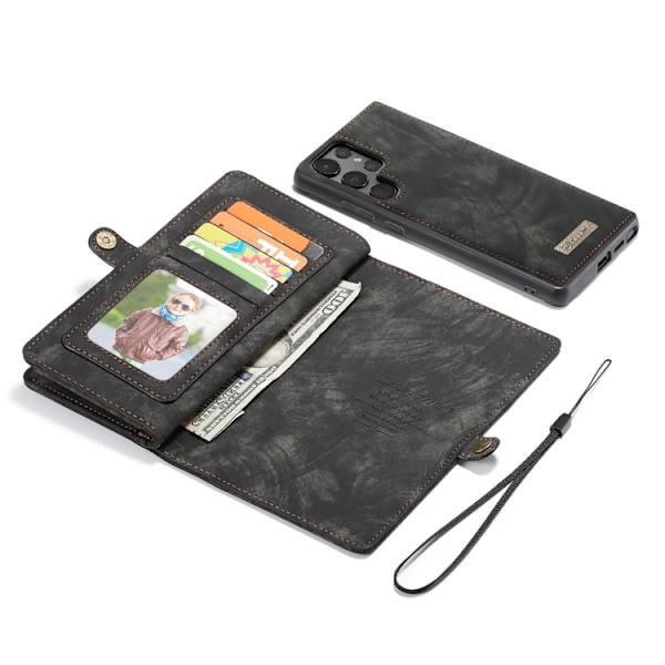 CaseMe Multi-Slot 2 i 1 Plånboksfodral Galaxy S22 Ultra Svart