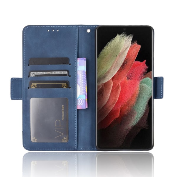 Multi Slot Wallet Case Samsung Galaxy S21 Ultra - Blå