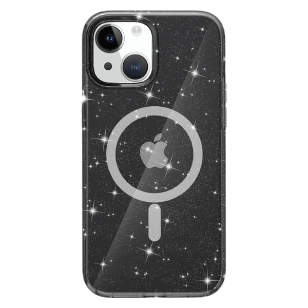 Glitter MagSafe Cover iPhone 15 Transparent Sort