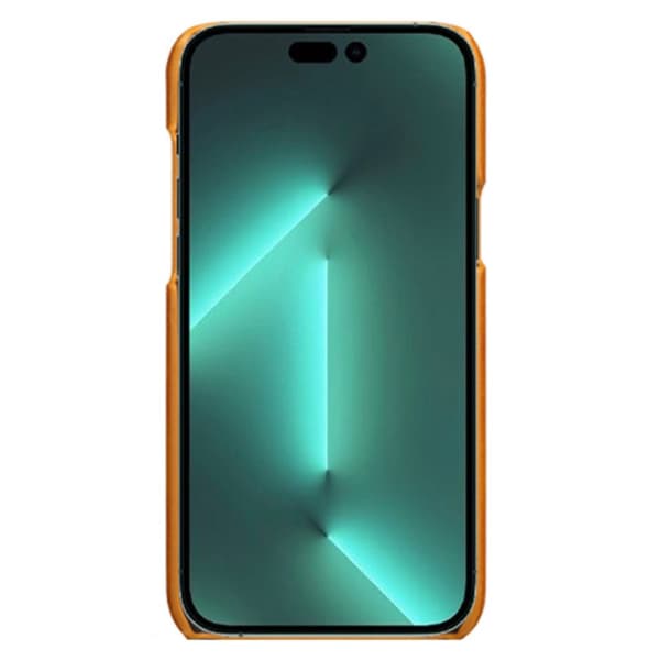 Nahkakuori korttipaikoilla iPhone 14 Pro Max Cognac