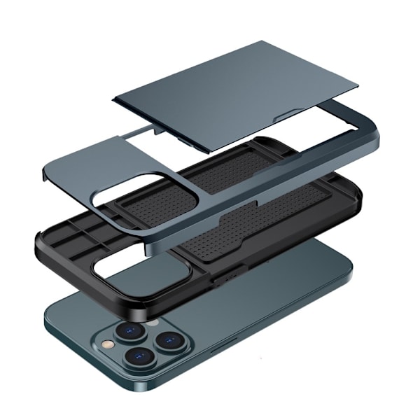 Skal med kortholder iPhone 14 Pro Mørkeblå