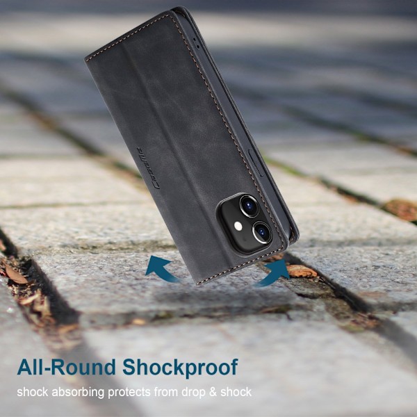 CaseMe Slim Plånboksfodral iPhone 12/12 Pro Svart