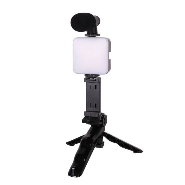 360 Selfie Stick Med Fällbar Tripod och Mikrofon Svart