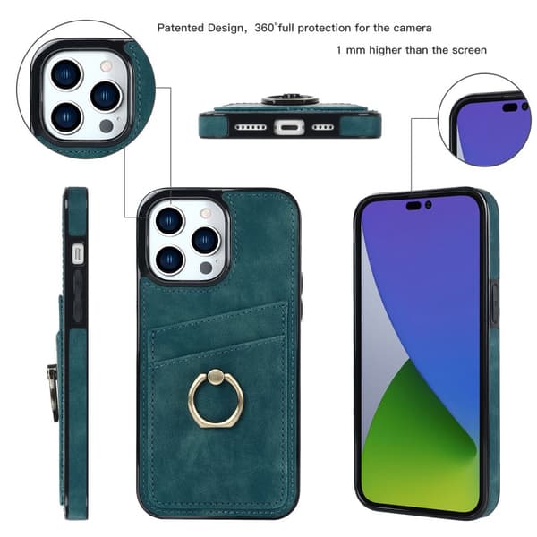 iPhone 14 Pro Max Korttilallinen kuori Rengas Vihreä